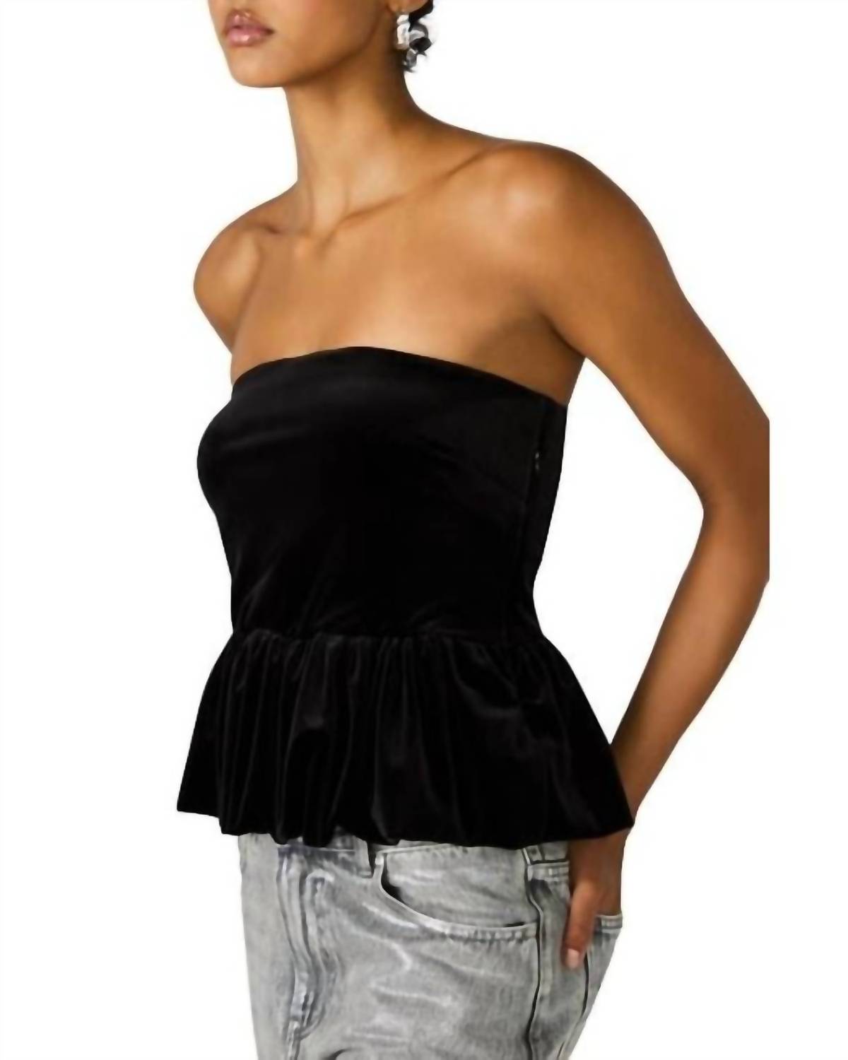 STEVE MADDEN Tessae Strapless Top in black - women's shirt - alternate view