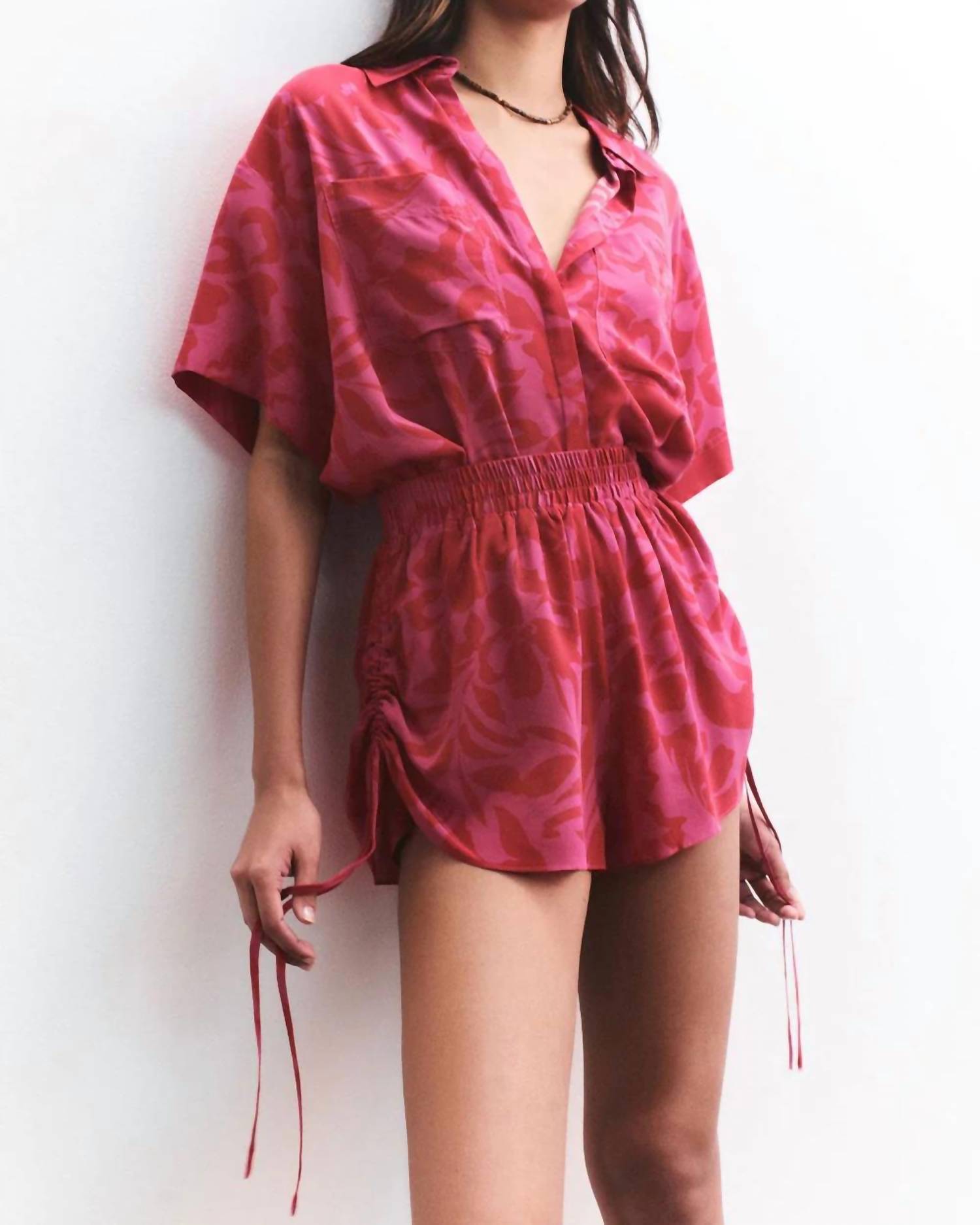Shona Joy - Portea Silk Side Ruched Short