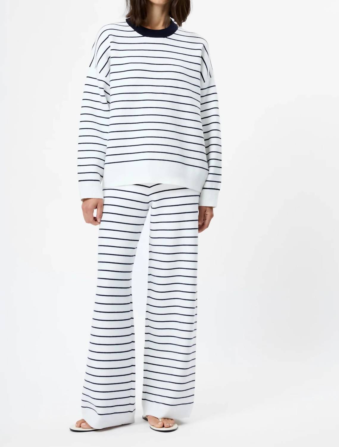French Connection - Marley Knit Striped Wide Leg Pants