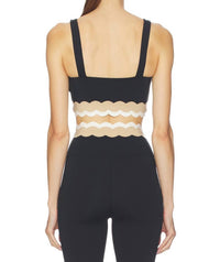 Beach Riot Marin Color Block Scalloped Edges Top in mystic colorblock - women's intimate - detail view