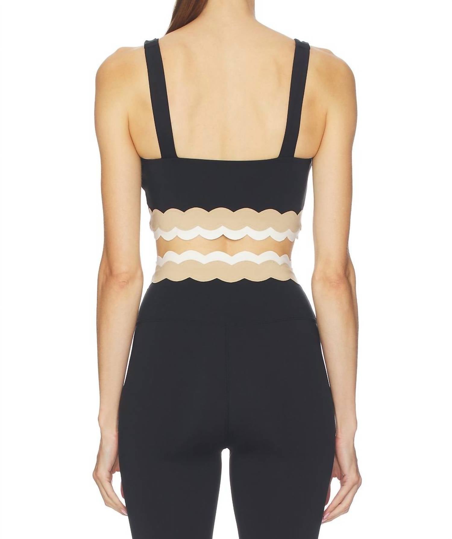 Beach Riot Marin Color Block Scalloped Edges Top in mystic colorblock - women's intimate - detail view