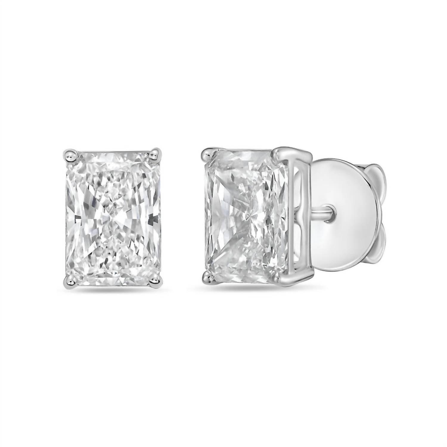 Diana M Jewels - Women's Radiant Lab-grown Diamond Stud Earrings (5.00 Tcw) - Statement