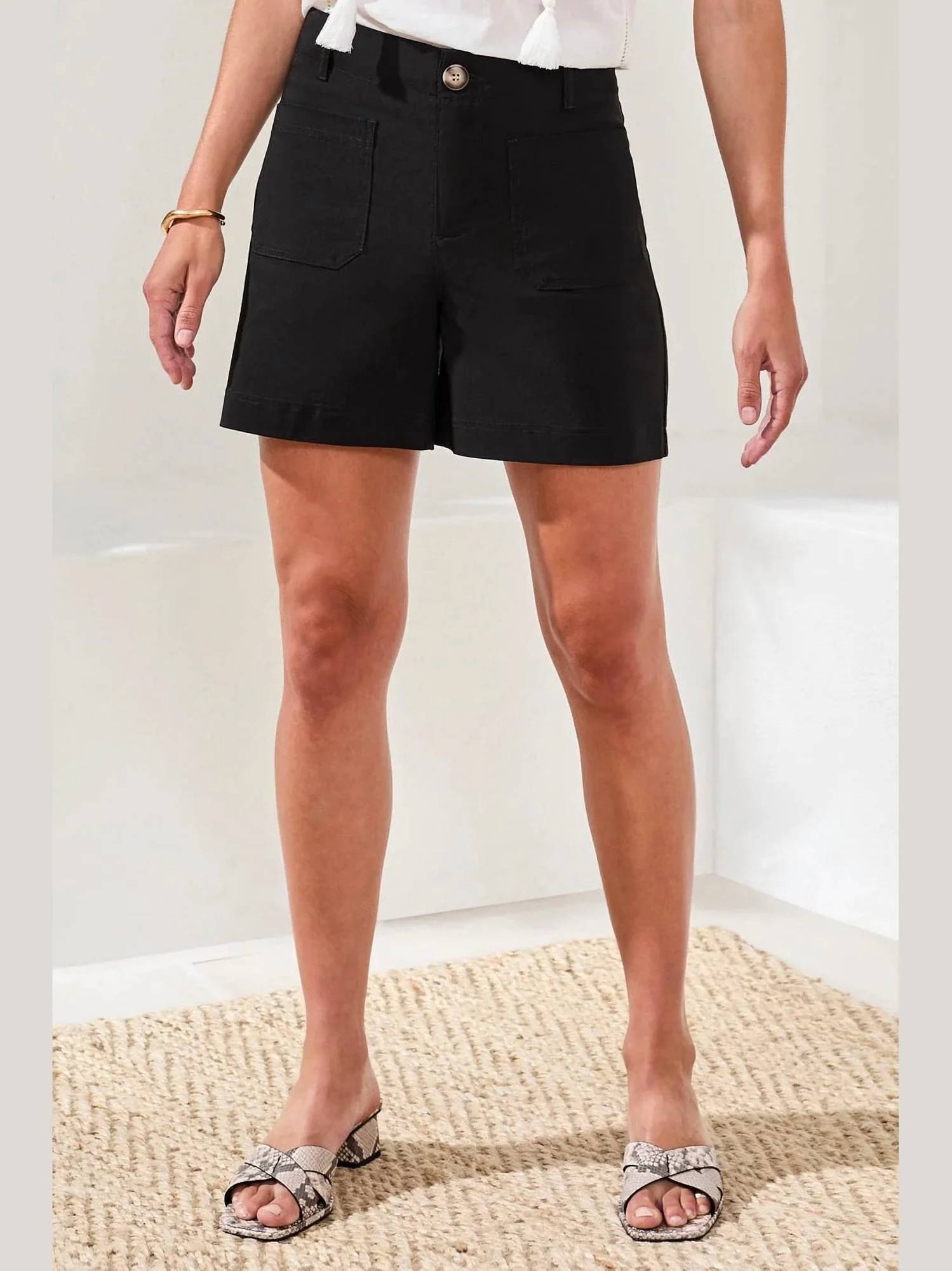 Tribal - Fly Front High Rise Shorts With Pockets