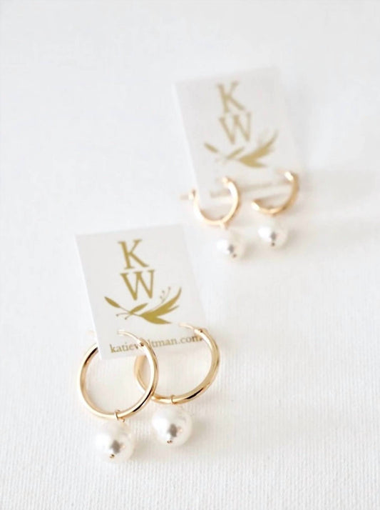 Katie Waltman - Audrey Pearl Hoop Earrings