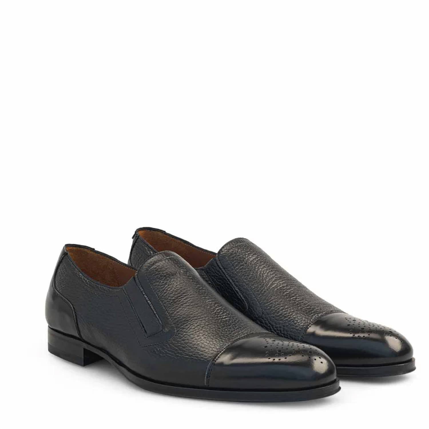 Mezlan - Men's Brogue Leather slip on dress Loafer