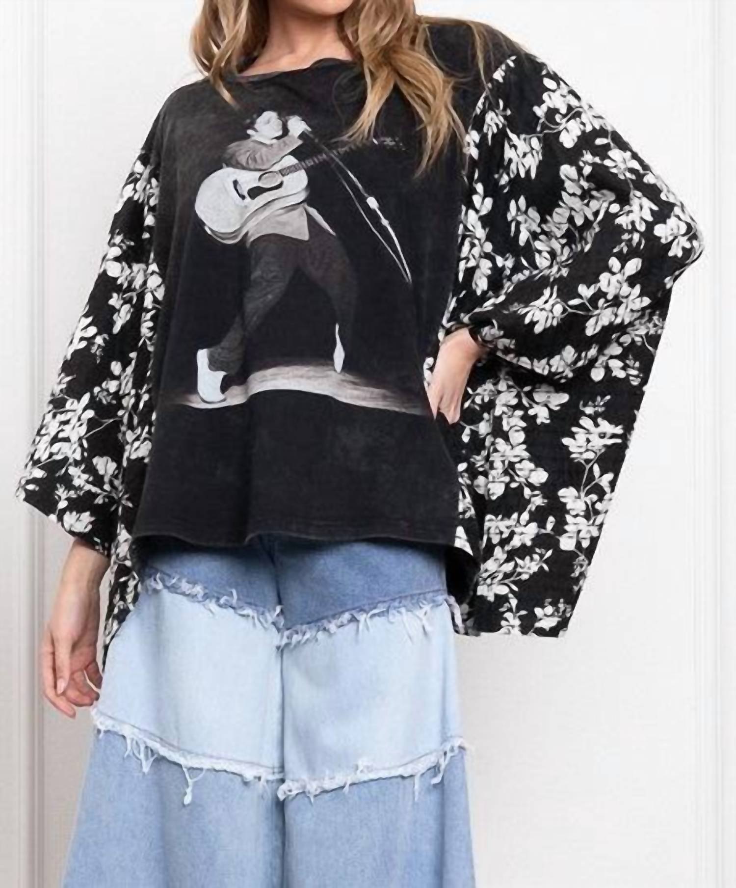 Blue Velvet - Kantha Poncho Top