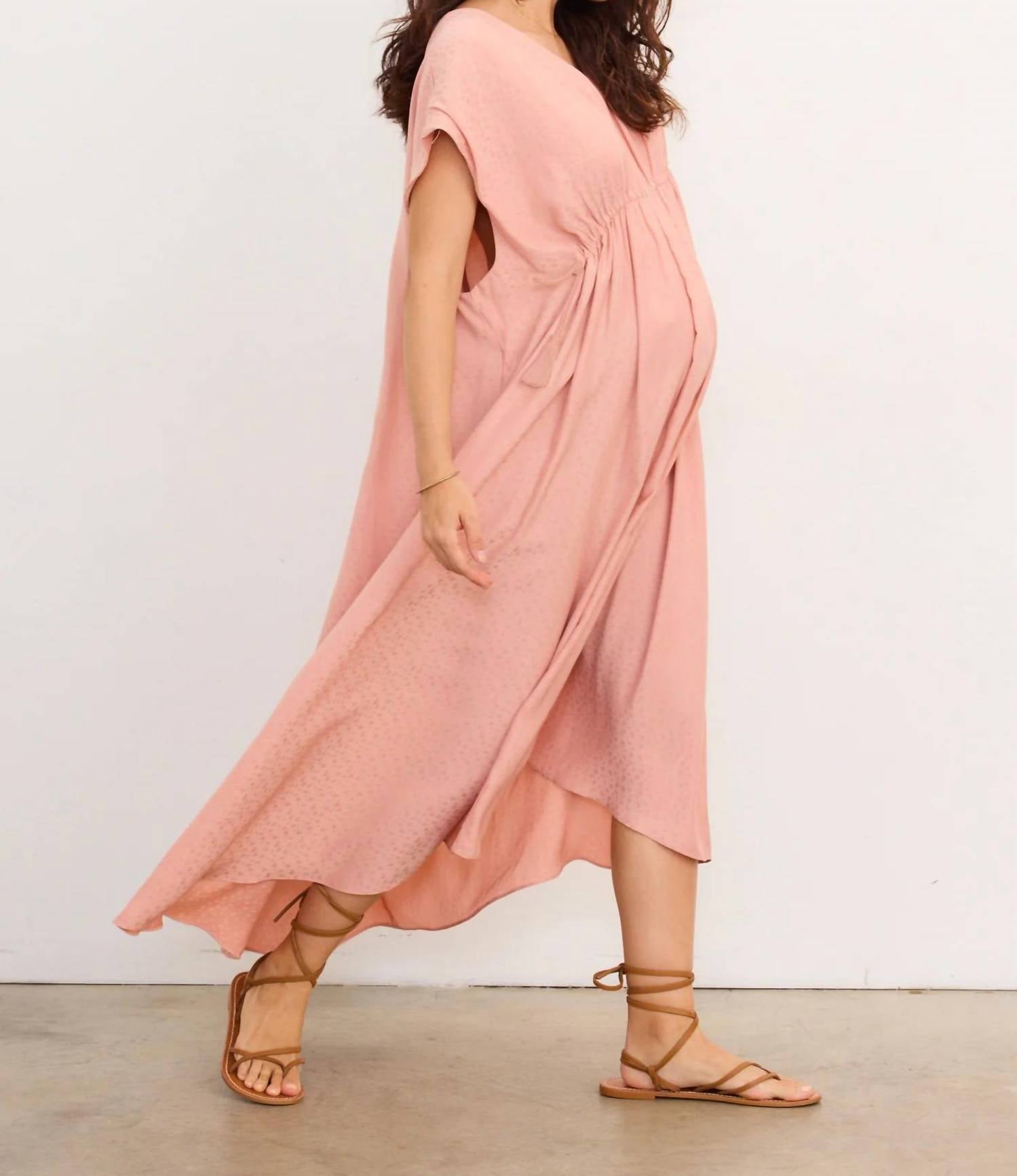 Hatch The Neema Caftan in desert clay - women's dress - detail view