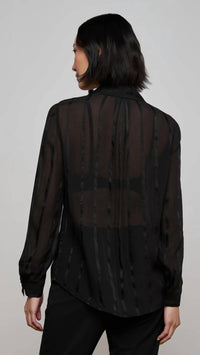 L'Agence Argo Silk Blouse in black - women's blouse - detail view
