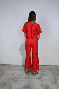 Never A Wallflower - 1/2 Sleeve Crop Top
