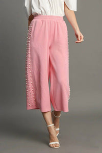 Umgee - Olivia Pearl Side Seam Detail Knit Jacquard Pants