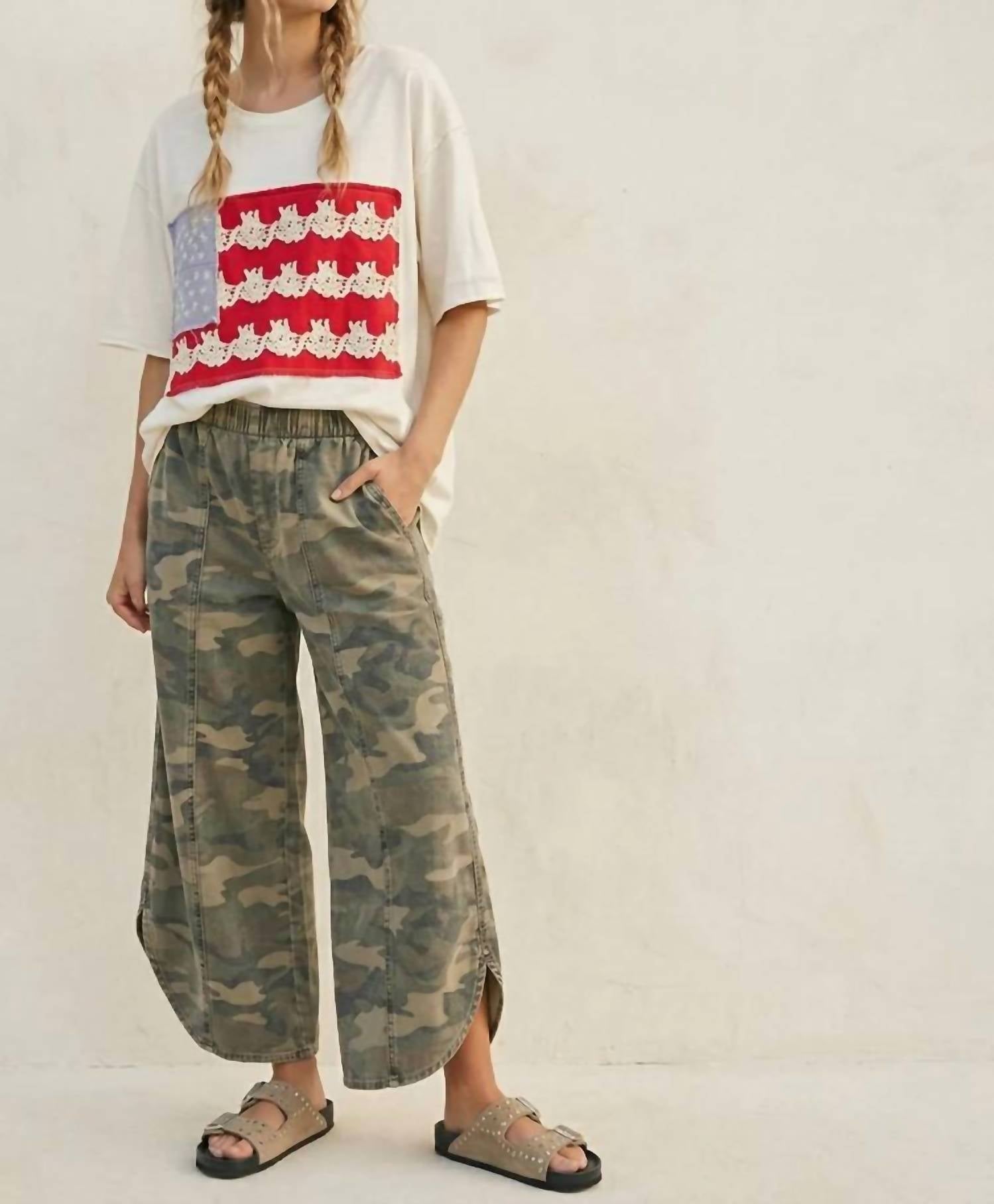 Lovlov - Tulip Washed Camo Relaxed Fit Jeans