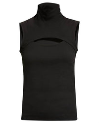 Rosetta Getty - Sleevless Cutout Turtleneck Top