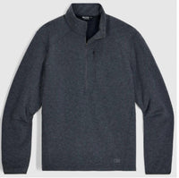 OUTDOOR RESEARCH Crescent Fleece 1/2 Zip Pullover in storm heather - men's shirt - detail view