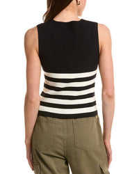 Electric & Rose Kelsey Sweater in black white - women's tank top - detail view
