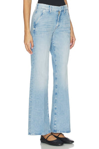 Mother Bookie Prep Sneak High-rise Bootcut Jeans in this is how i roll - women's jeans - detail view