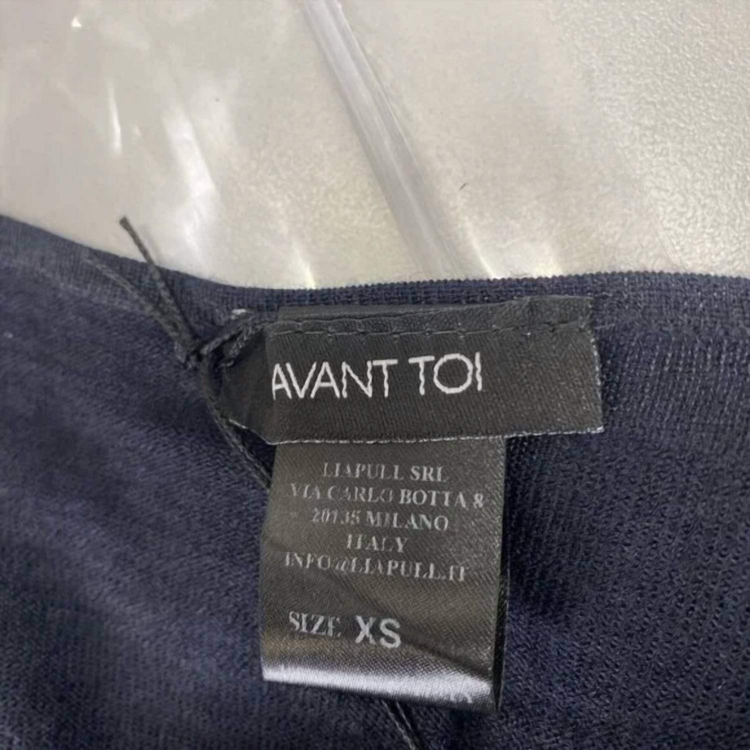 Avant Toi Women’s Maglia Cashmere Silk High-low Sweater in navy - women's sweater - view 8