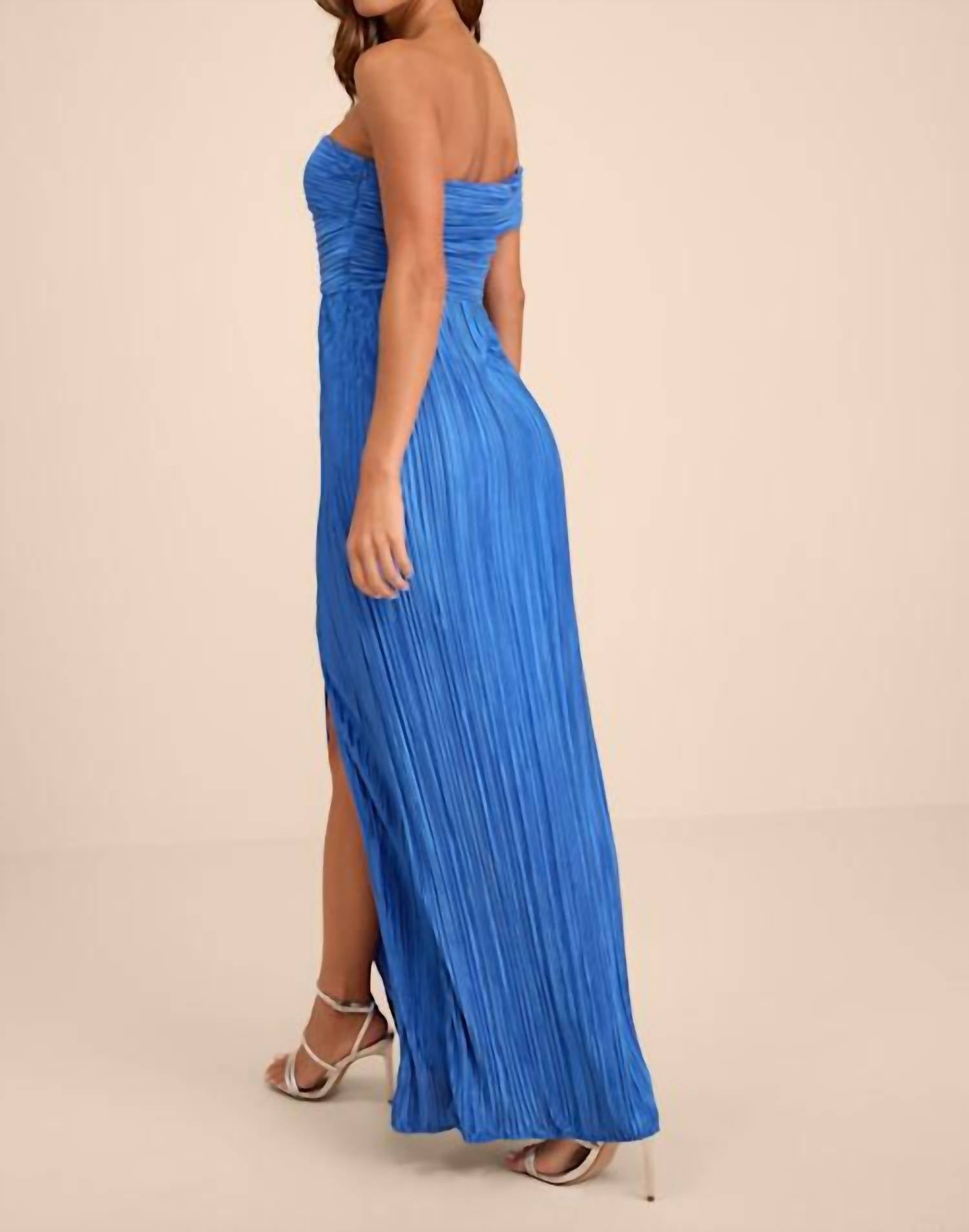 Lulus - Women's Poised Performance Plisse One Shoulder Maxi Dress