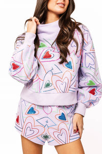 Queen Of Sparkles - Groovy Mock Neck Sweatshirt