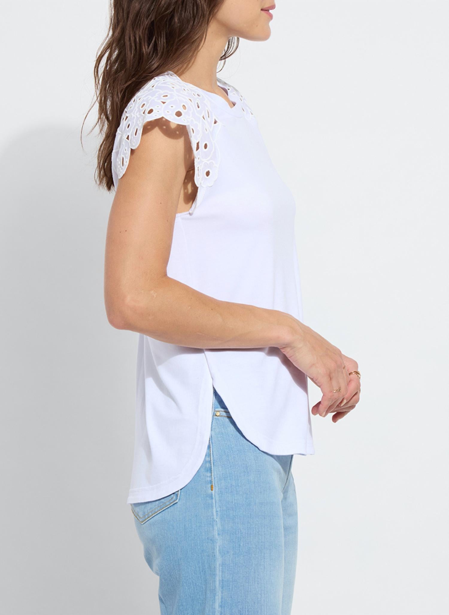Lysse - Katarina Eyelet Sleeve Trim Top