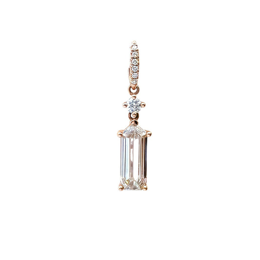 Aamiaa - 0.90 Carat Natural Diamond Emerald Cut Drop Pendant