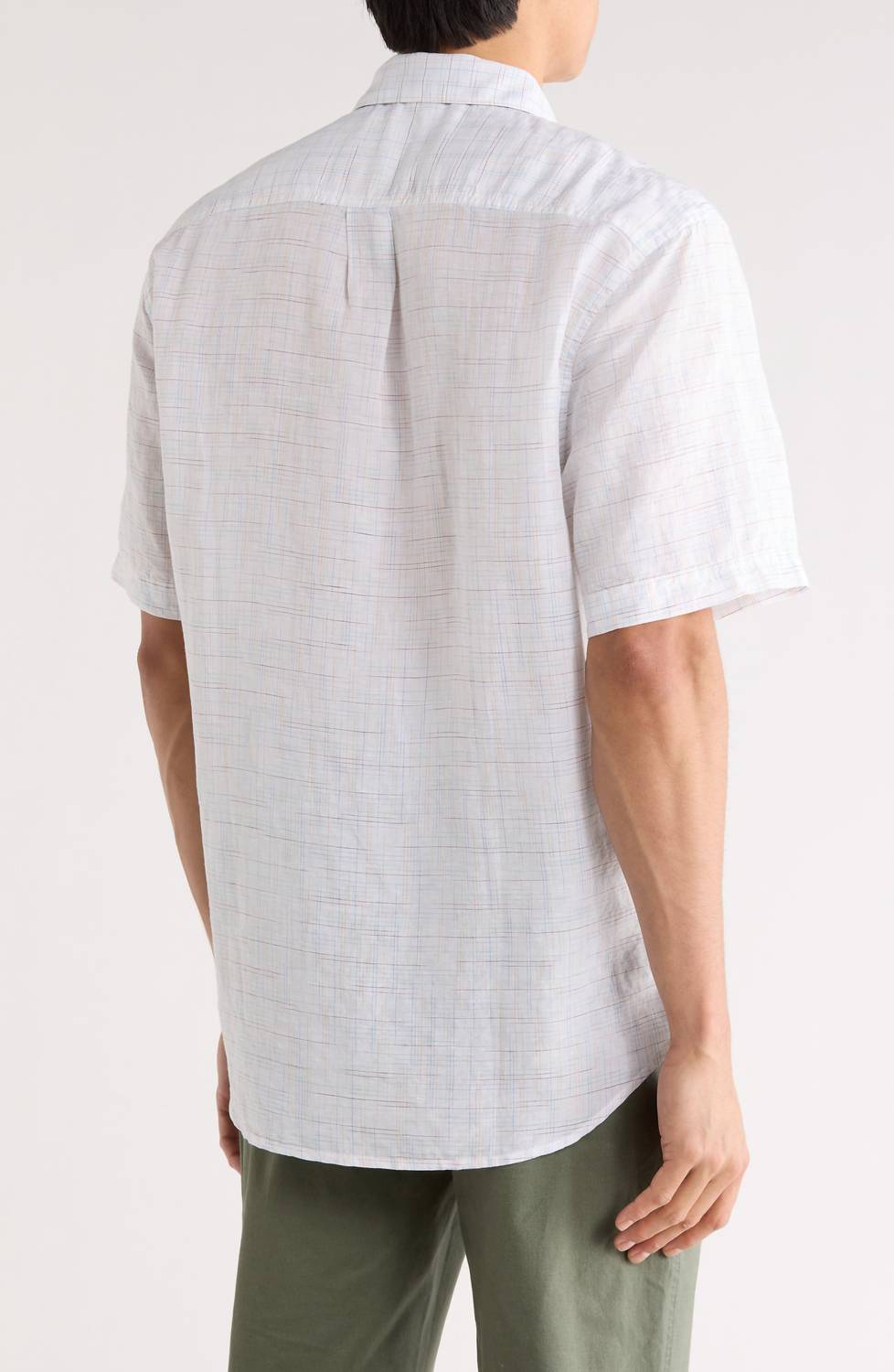 TOMMY BAHAMA Sand Linen Prism Check Shirt in white - men's shirt - detail view