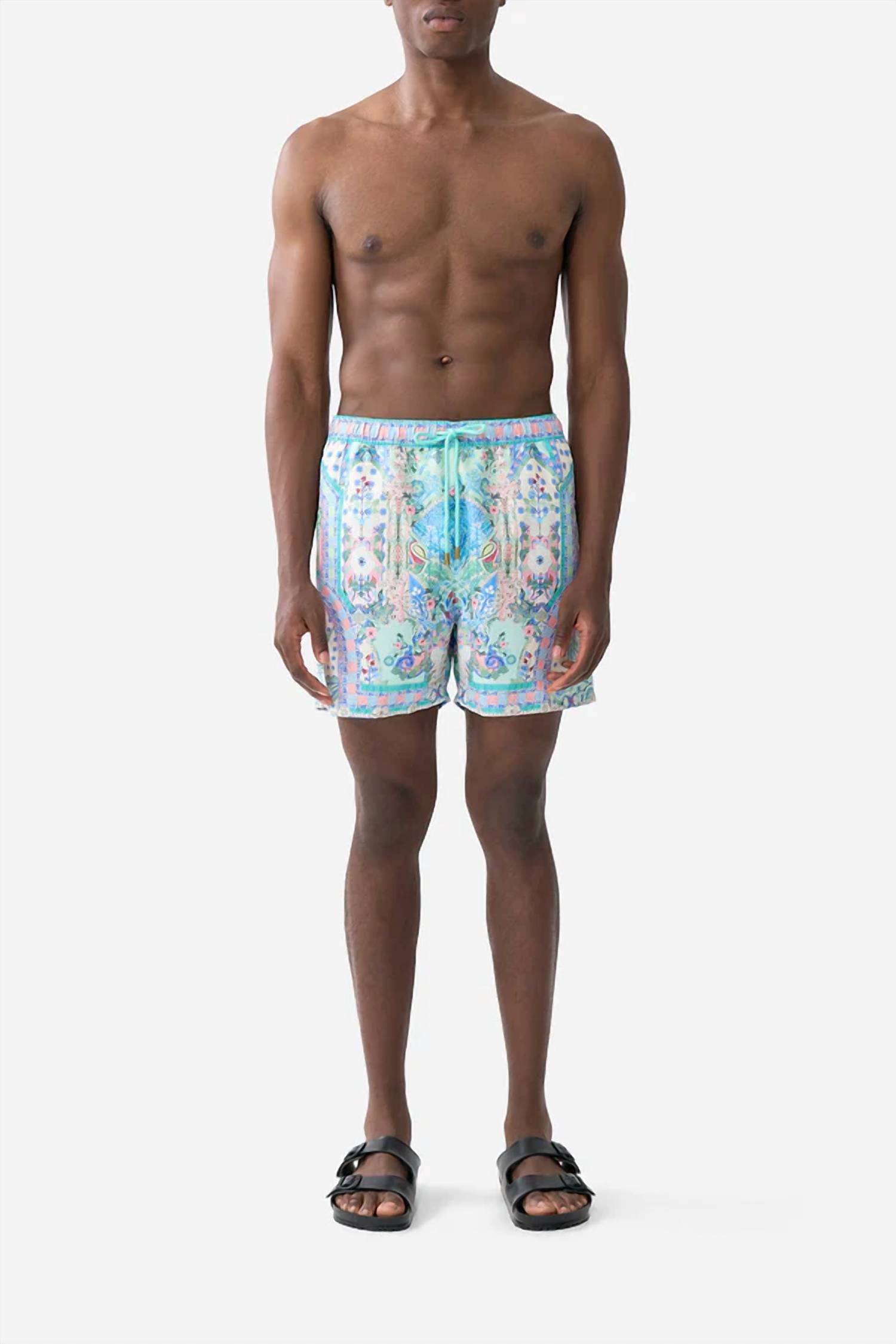 Camilla - Elastic Waist Mid Length Boardshorts