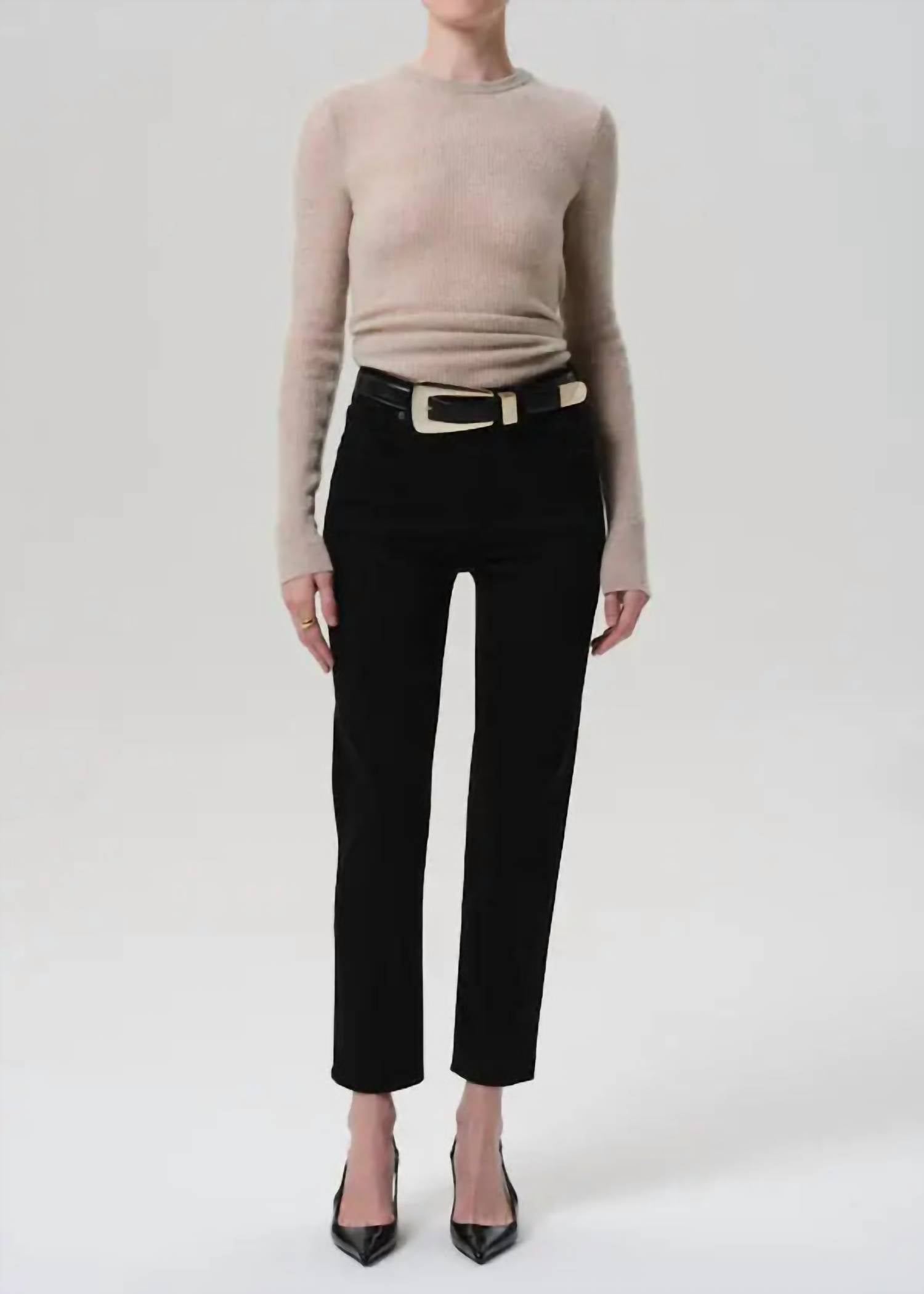Citizens of Humanity Caia Straight Leg Pants in plush black - women's pants
