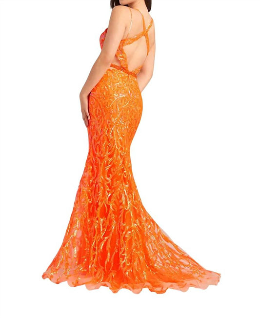 Ellie Wilde - Cut-out Long Sequin Prom Dress