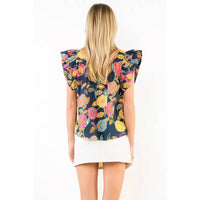 Thml - Ruffle Sleeves Floral Print Top