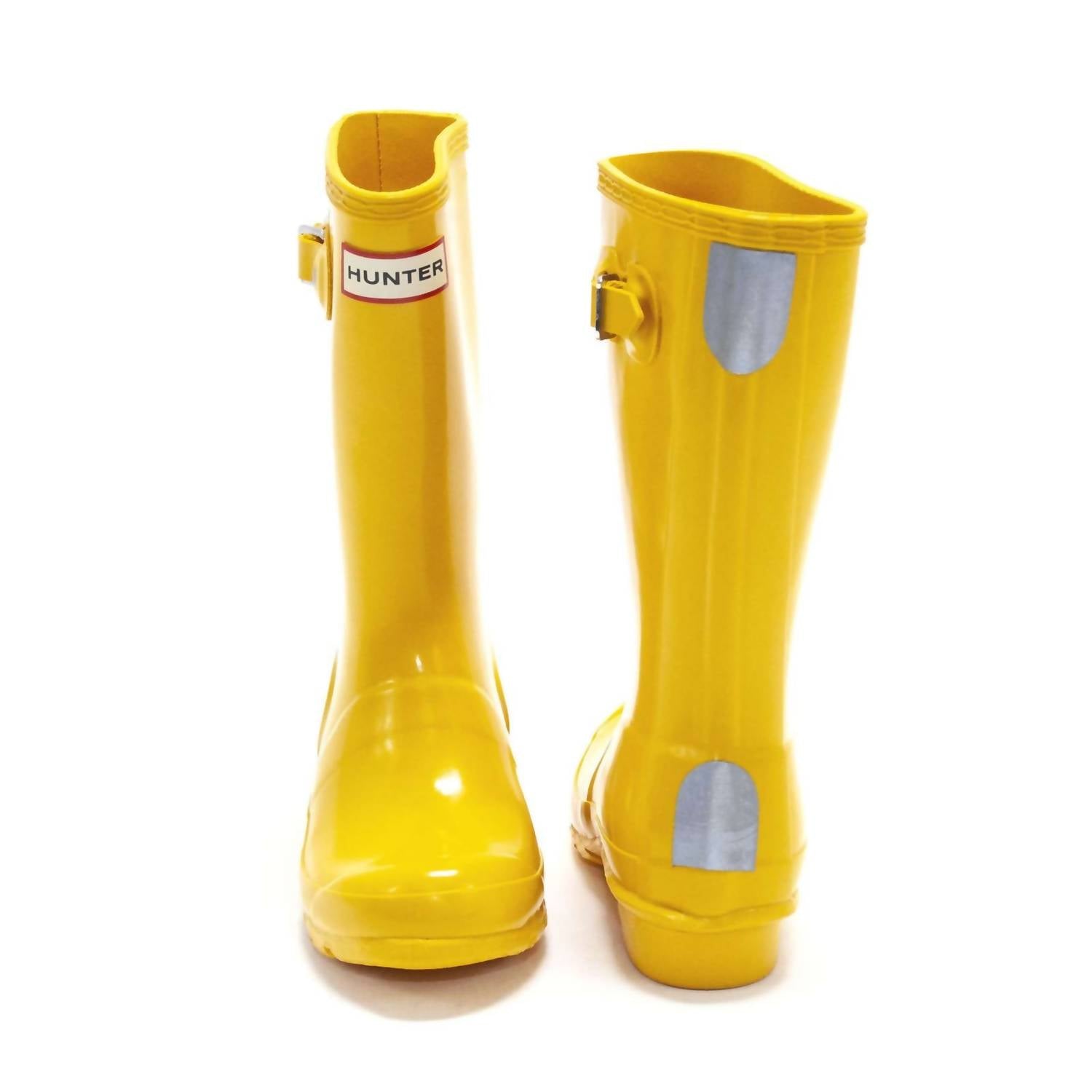 HUNTER Girls Gloss Rain Boot in yellow - kids' shoe - view 4