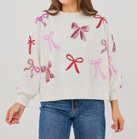 Mary Square - Sequin Bows Sweatshirt