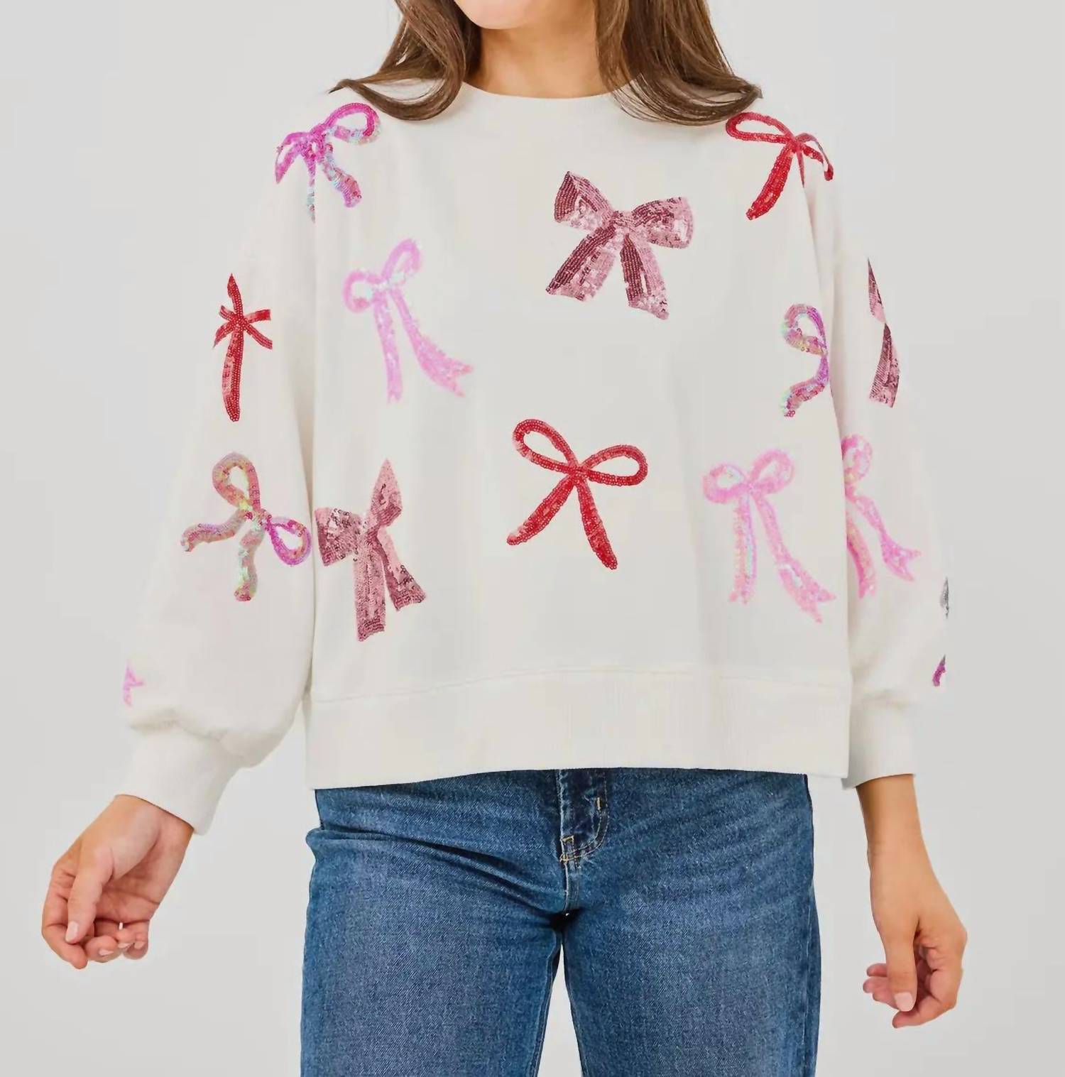 Mary Square - Sequin Bows Sweatshirt