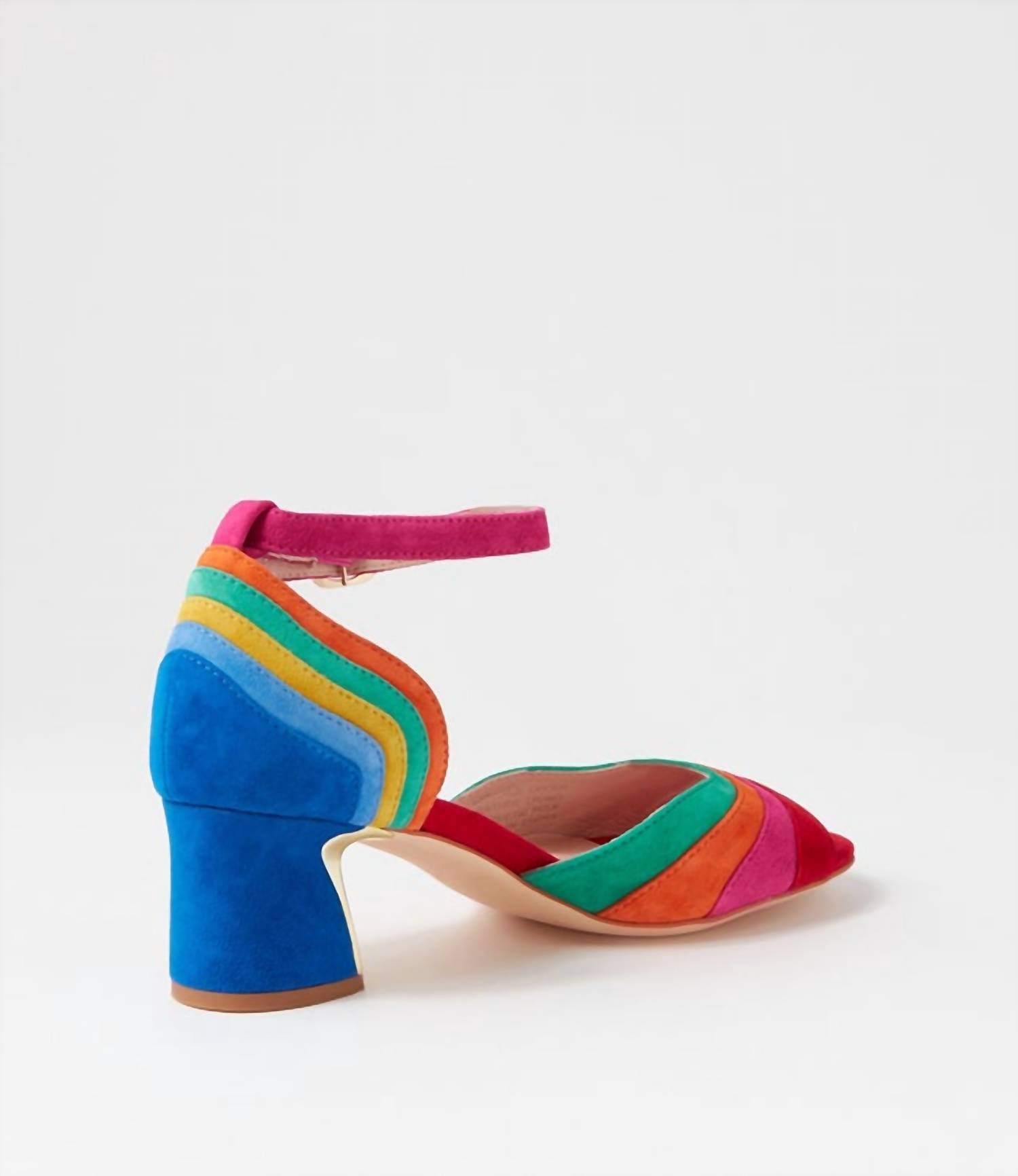 Django & Juliette Women's Jabaru Heeled Sandals in new bright multi - women's heels - detail view
