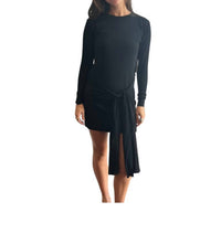 Theo The Label - Nomia Sheer Sleeve Draped Front Dress