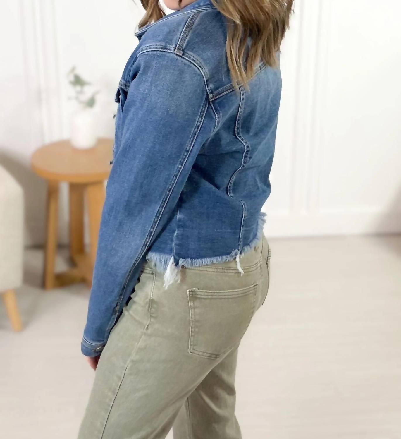 Risen - Fray Hem Denim Jacket