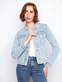 Charlie B - Frayed Edge Stretch Denim Jacket