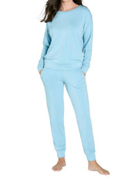 Twelve Eighty Eight Laguna Long Sleeve Lounge Set in sky blue - women's sleepwear
