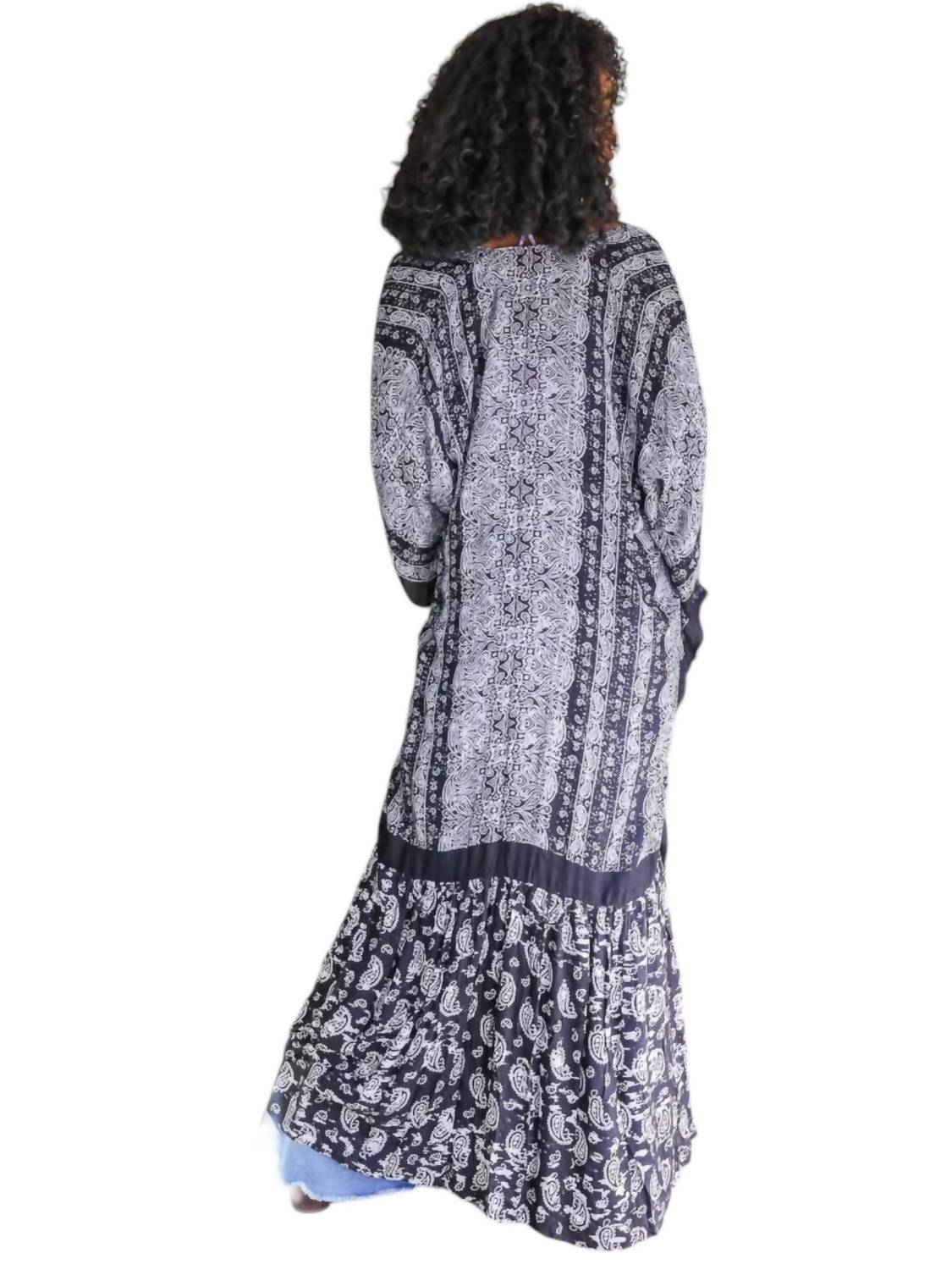 Leto - Long Paisley Flowy Kimono