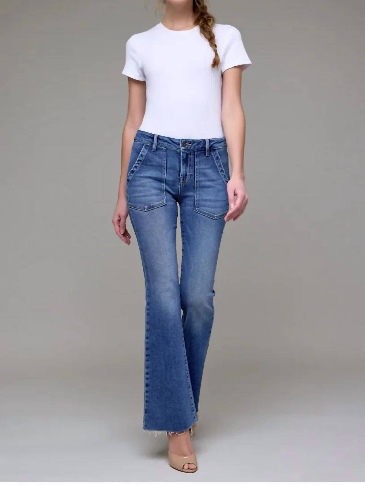 Hidden - Happi Flare Jeans With Patch Pockets