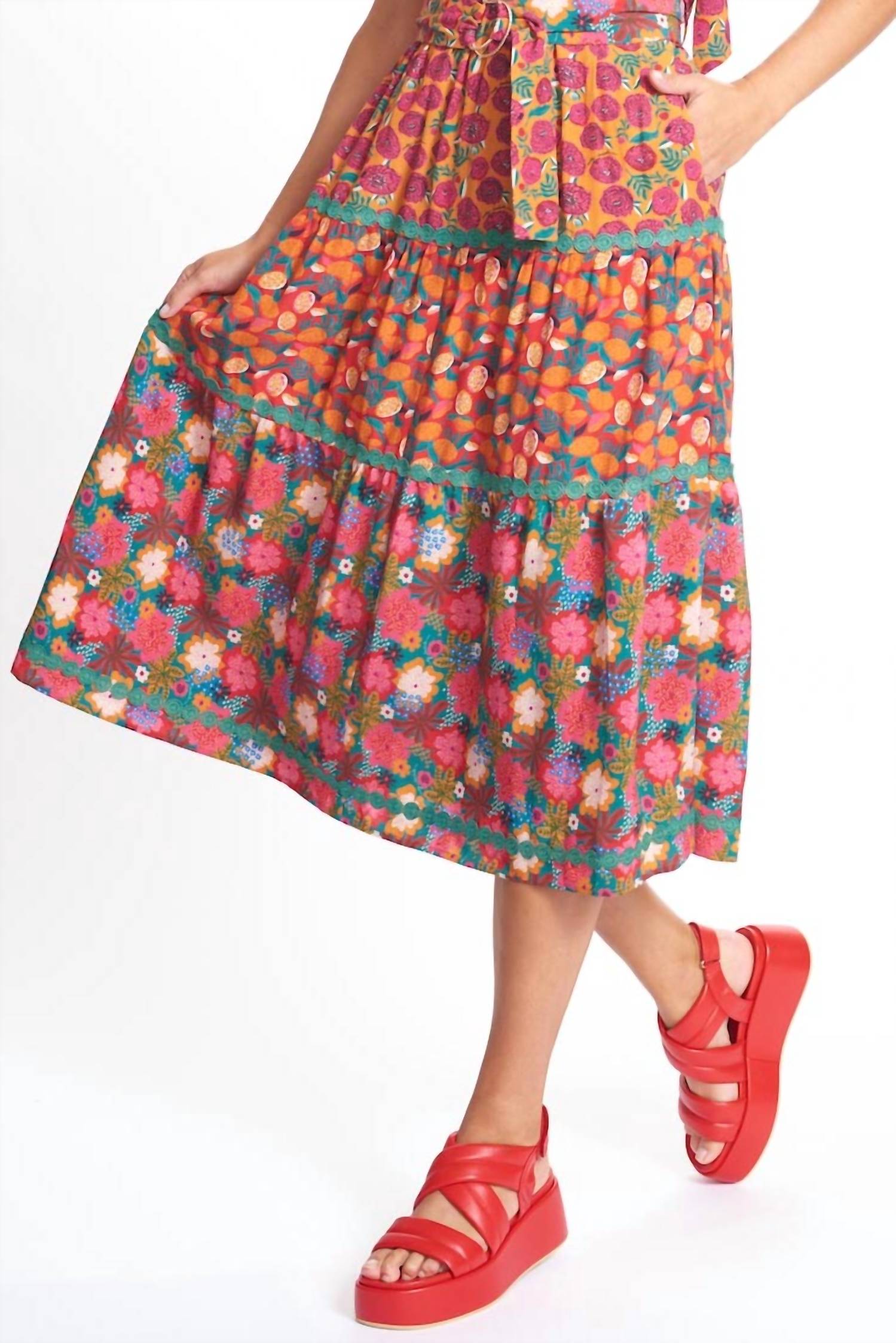 Emily Lovelock - Kathleen Multi Print Midi Sundress
