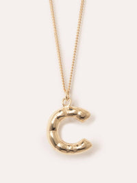 Completedworks - Women's Plated C Pendant With Chain Necklace