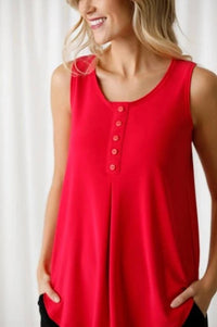 Sympli - Sleeveless Diva Henley Top