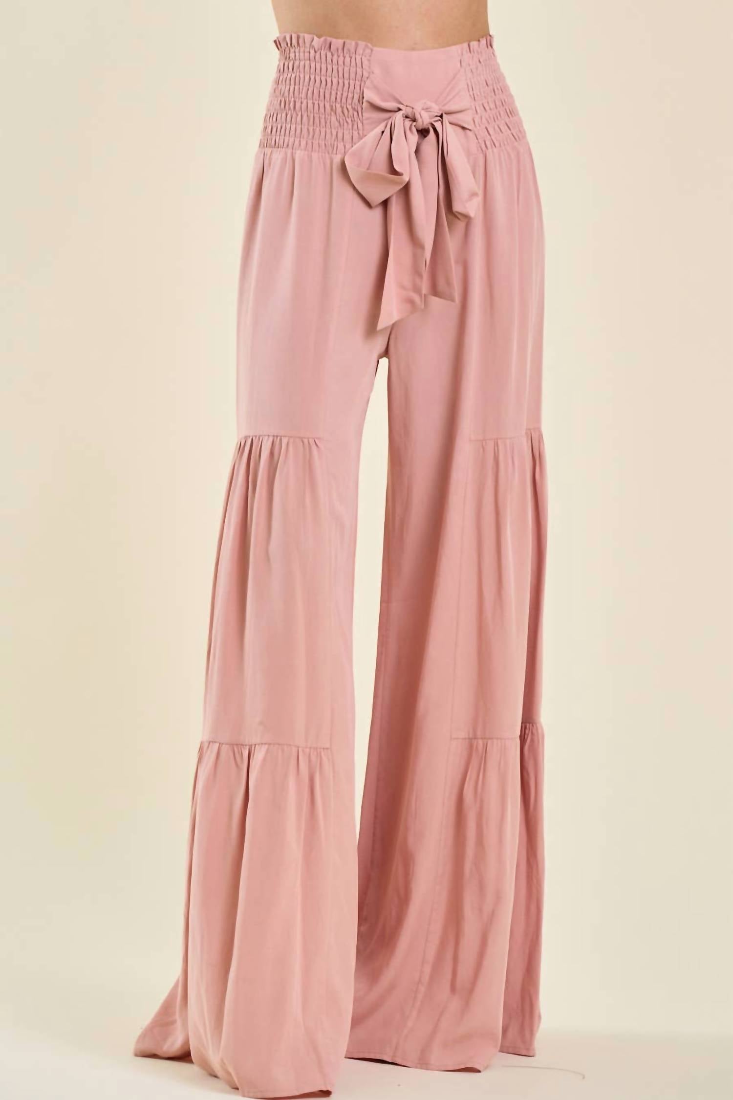 Saints & Hearts - Go With the Flow Smocked Waist Pants