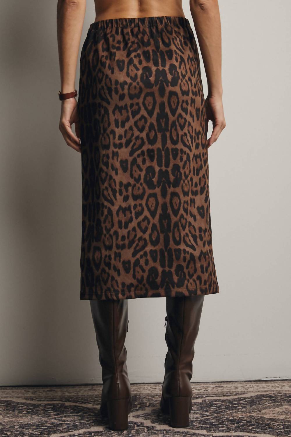 Forte - Leopard Stretch Pencil Skirt