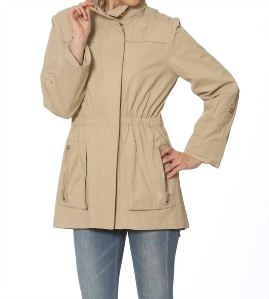 Ciao-Milano - Anna Waterproof Cinch Waist Rain Jacket