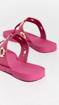 Larroude Women's Milan Thong Squared Toe Slip-on Sandals in pink - women's sandal - alternate view