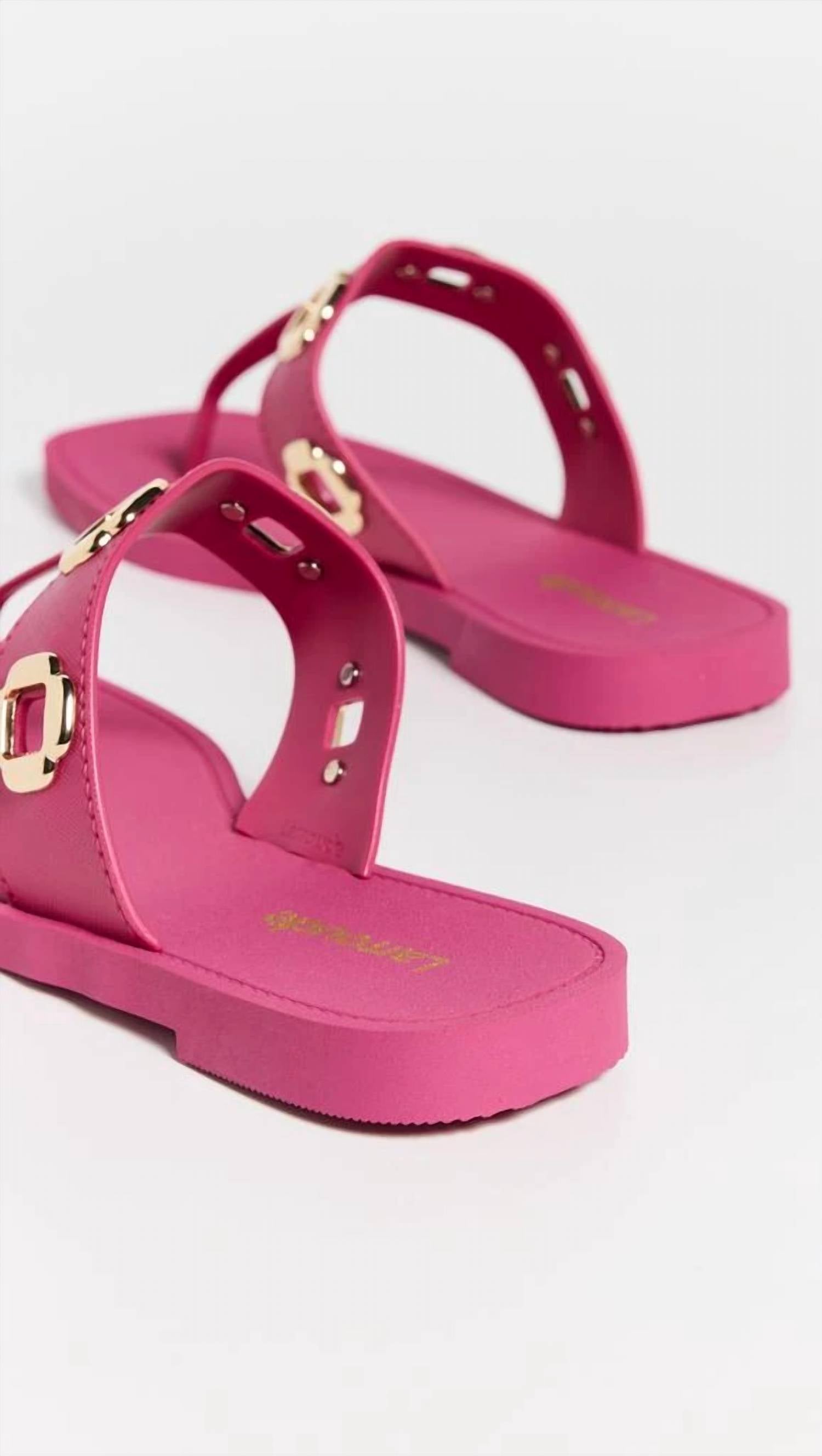 Larroude Women's Milan Thong Squared Toe Slip-on Sandals in pink - women's sandal - alternate view