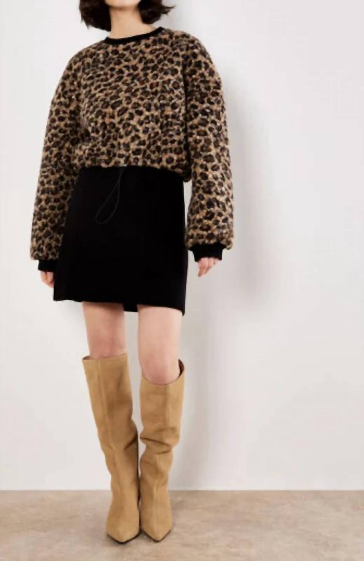 Apricot - Leopard Boucle Jumper