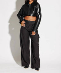 Circular Path - Crop Vegan Leather Jacket