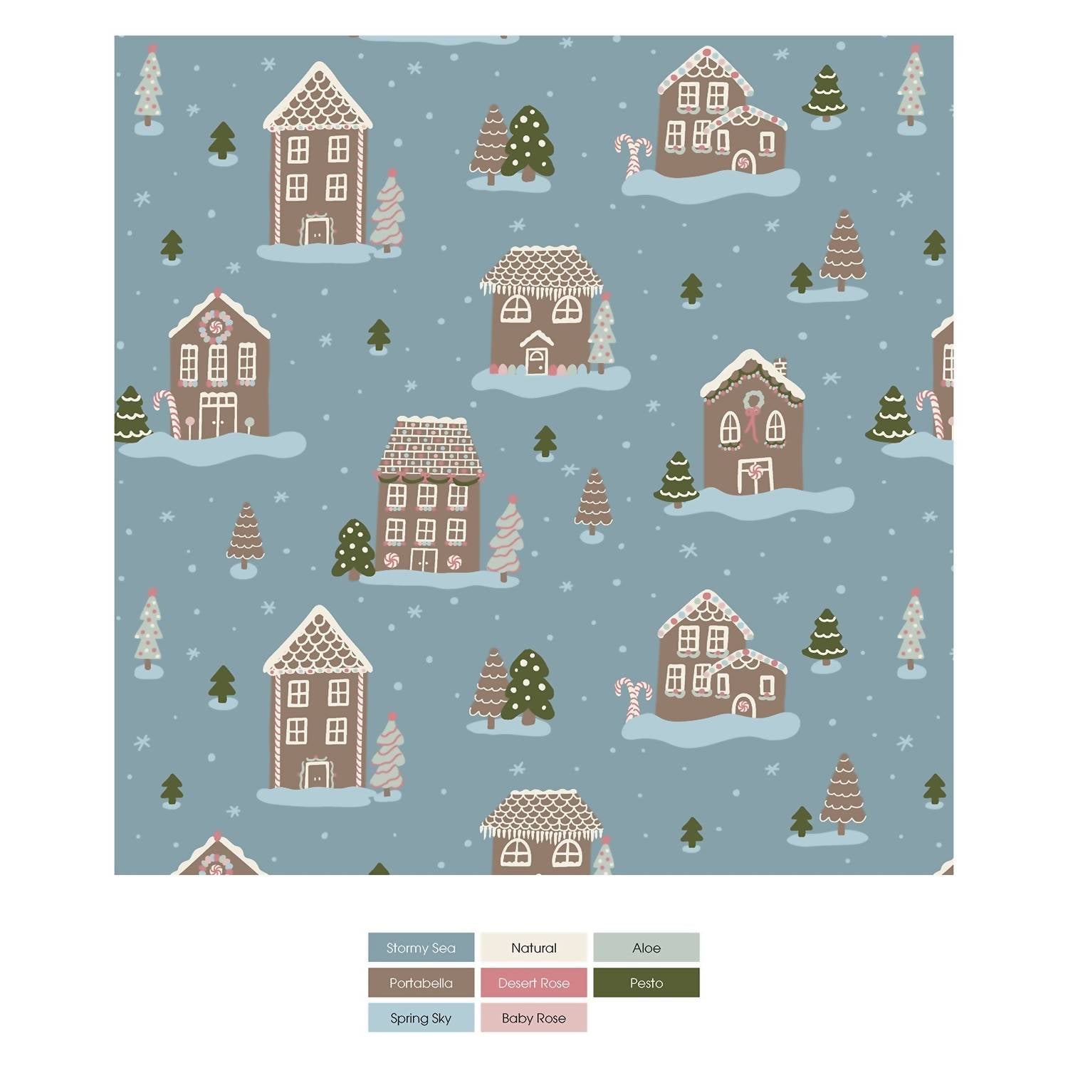 Kickee - Toddler's Stormy Sea Gingerbread Town Blanket